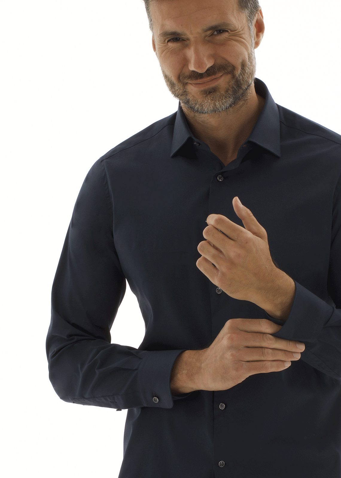 Camicia in popeline di cotone comfort. Ingram Uomo - Blu