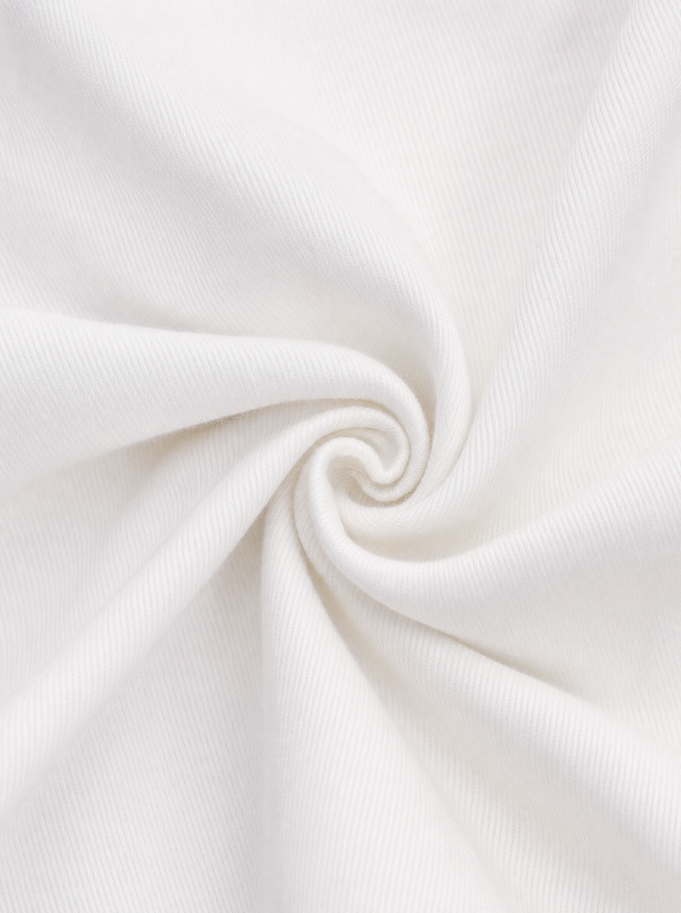 Camicetta CP3 avvitata bianca in twill di raso, dettaglio del tessuto