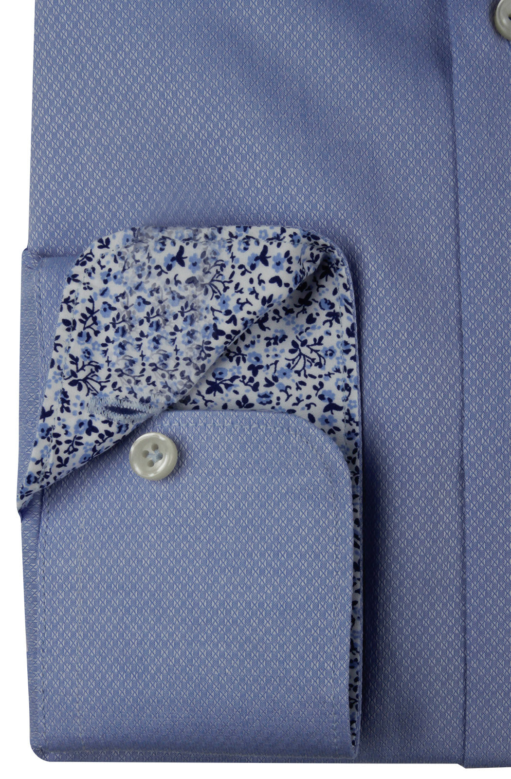Camicia uomo slim fit in cotone operato con inserti