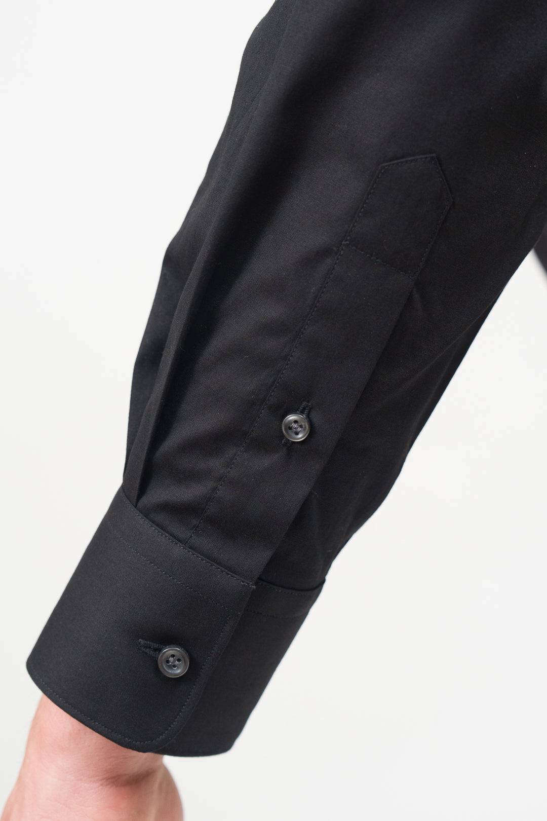 Camicia slim in popeline di cotone stretch. Ingram Uomo - Nero
