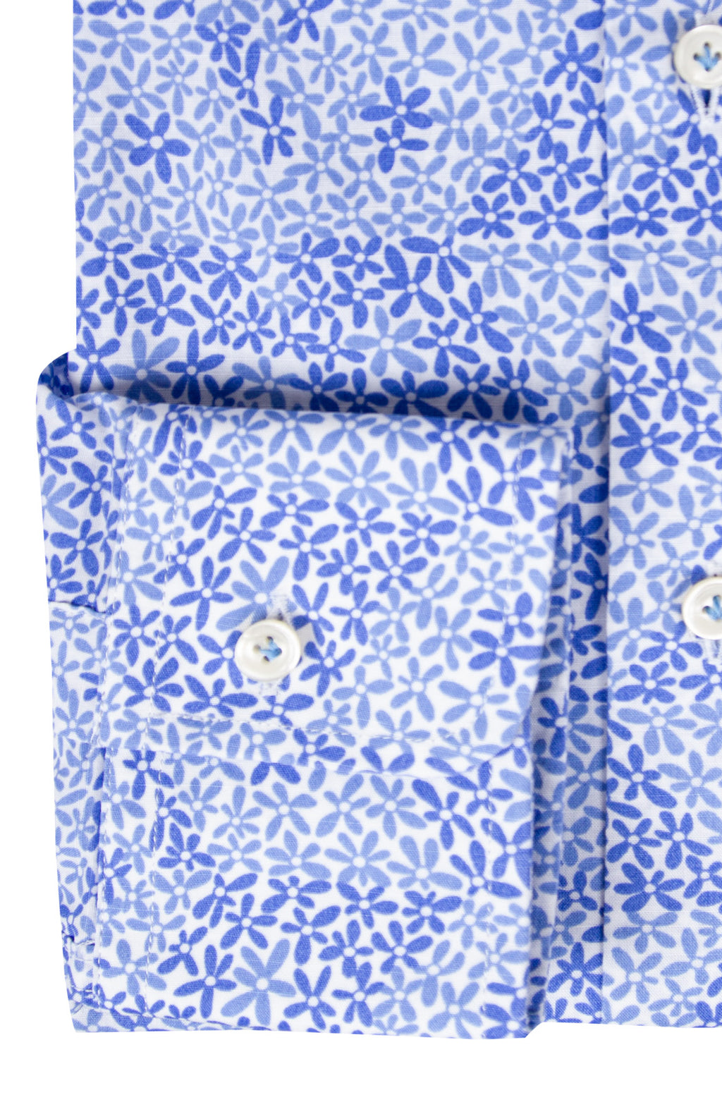 Men's slim shirt in cotton with floral print