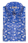 Floral printed Slim shirt in pure cotton