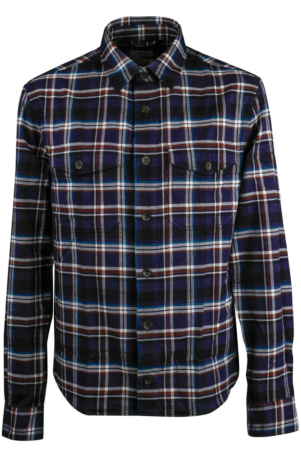 Overshirt in calda flanella di cotone doppio ritorto.