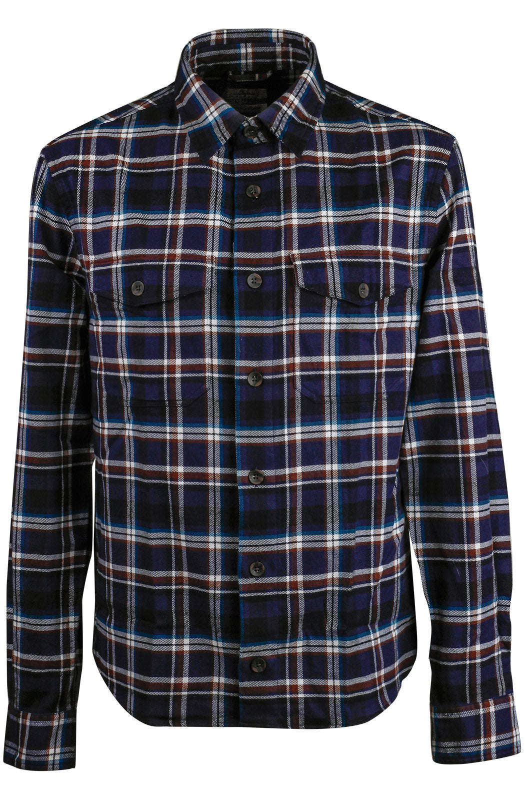 Overshirt in calda flanella di cotone doppio ritorto.