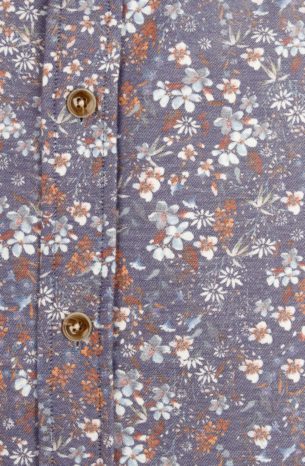 Camicia uomo in cotone stampato floreale. Collo francese.