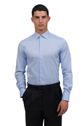 Camicia in oxford pinpoint, vestibilità slim. Ingram Uomo. - Celeste