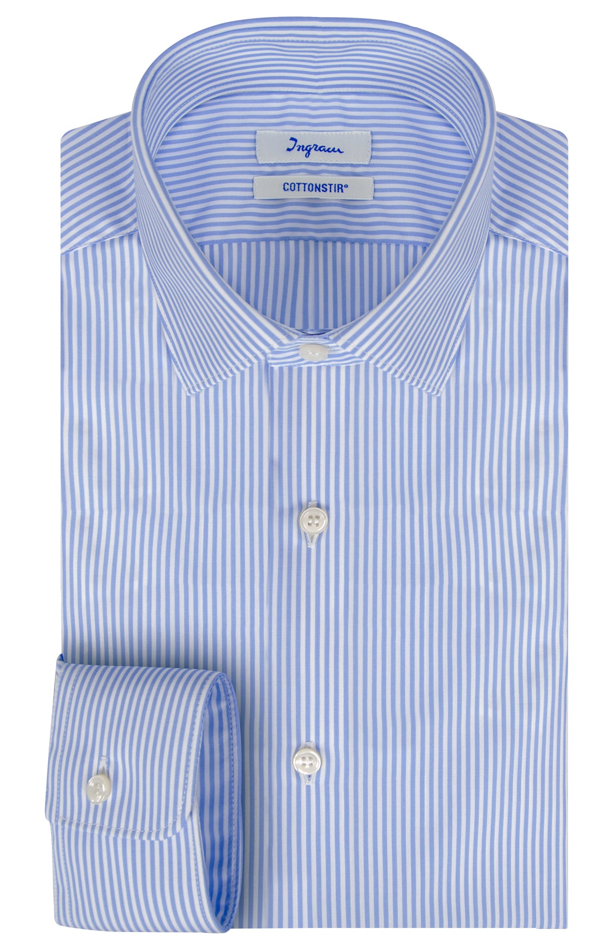 Camicia slim COTTONSTIR in puro cotone rigato dai colori brillanti. Disponibile in blu e azzurro - Celeste