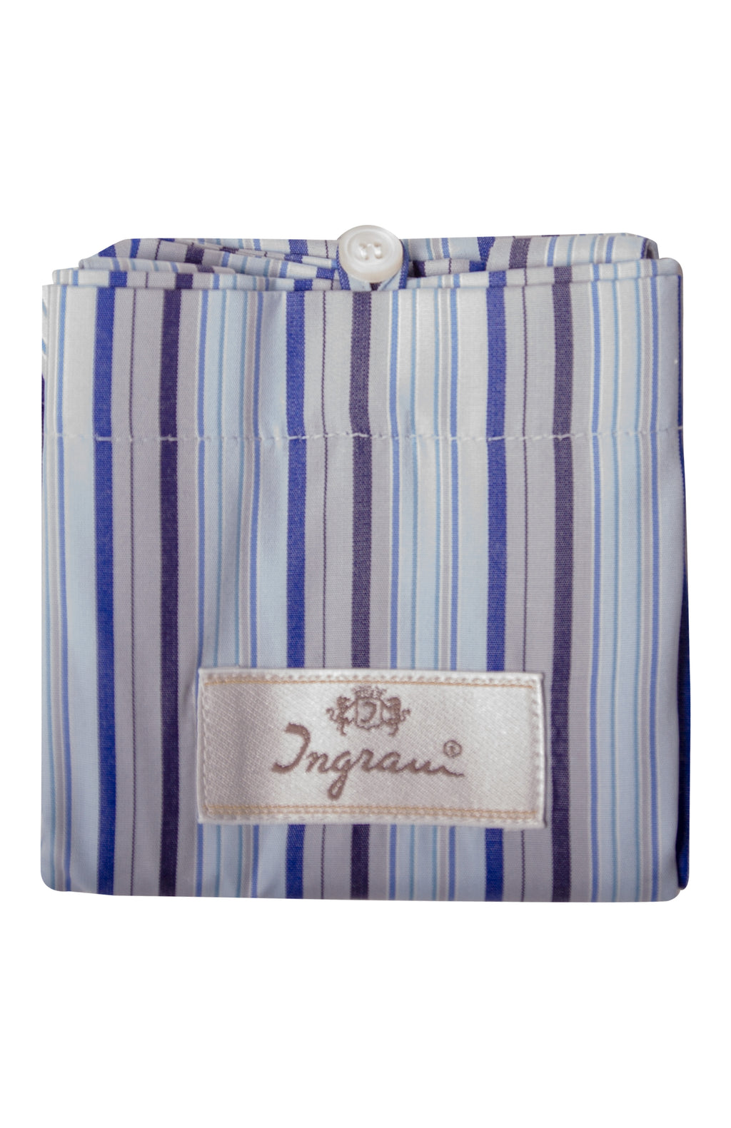Striped cotton shopper bag, Light Blue