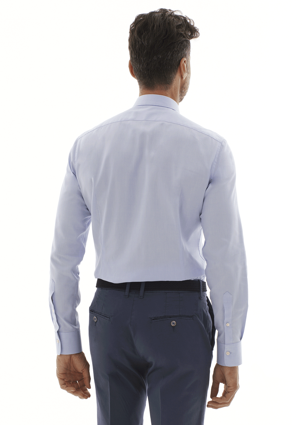 Camicia classic fit in cotone armaturato. Ingram Uomo - Celeste