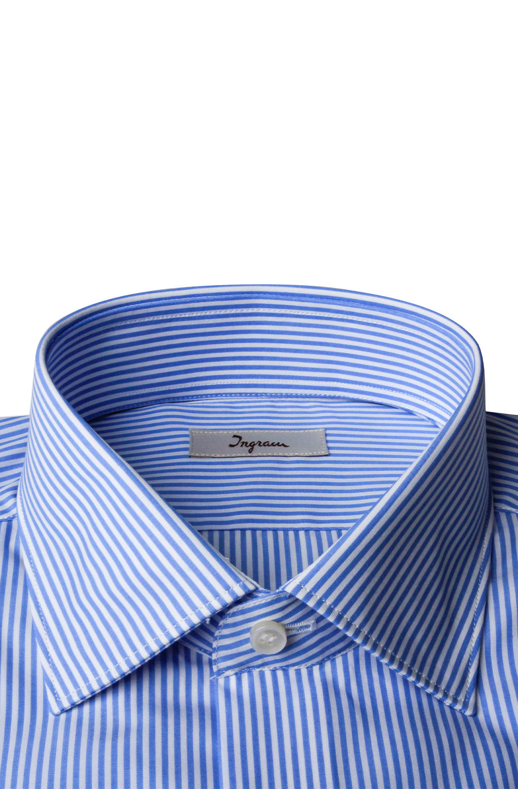 Camicia Ingram rigata con collo semi-aperto e vestibilità slim.