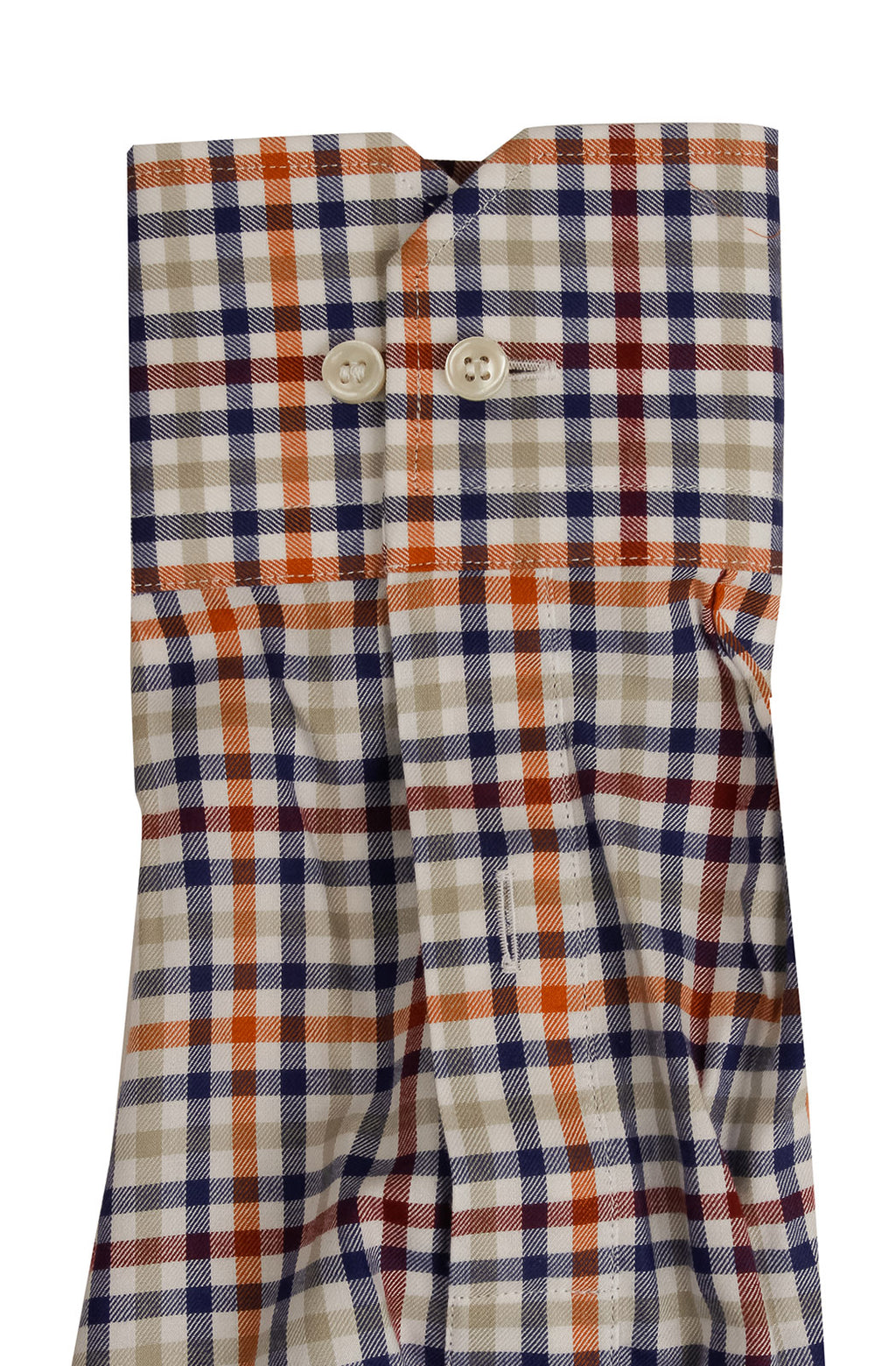 Camicia uomo in cotone stampato checked, vestibilità classica con taschino. Collo button-down