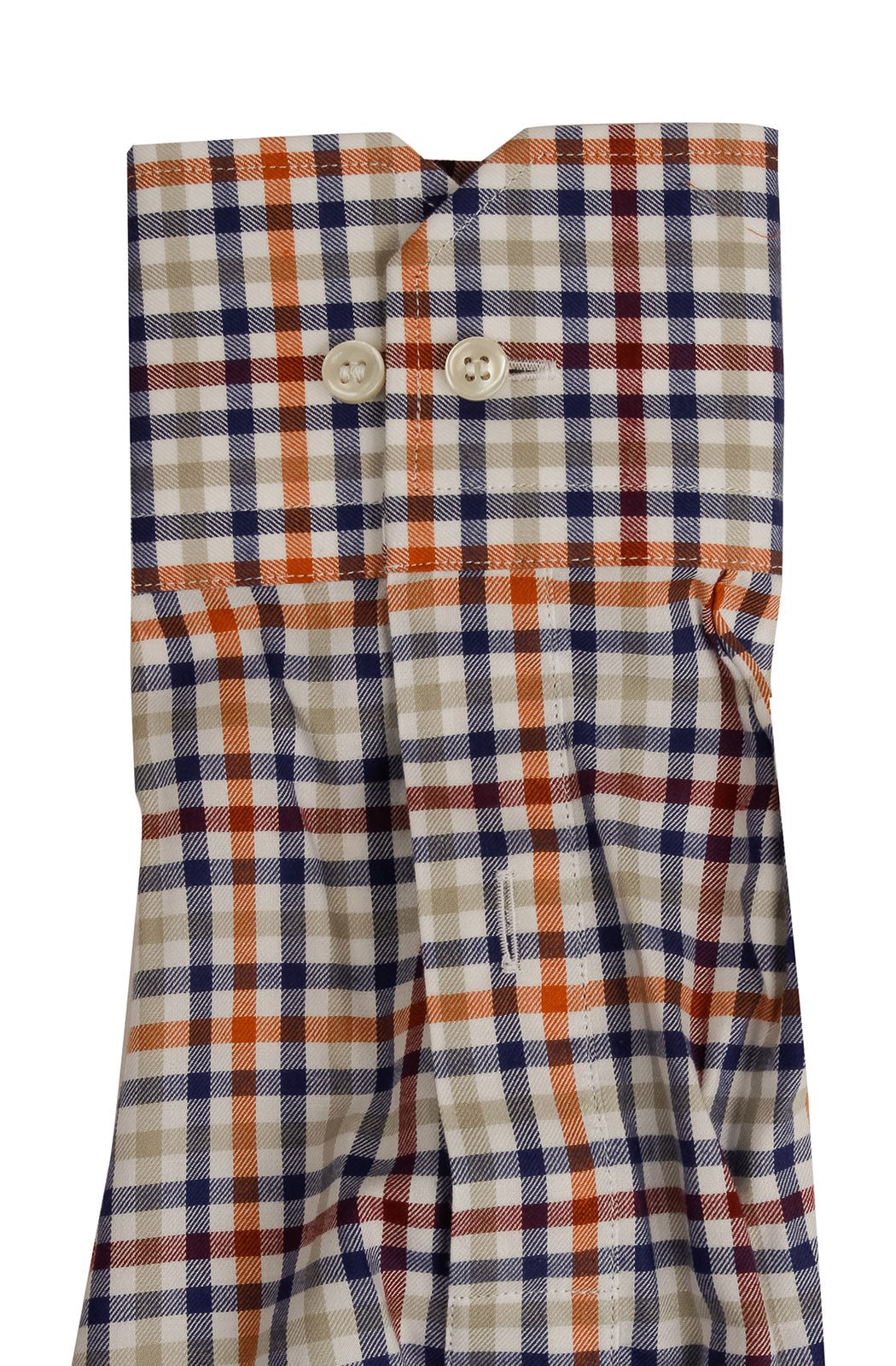 Camicia uomo in cotone stampato checked, vestibilità classica con taschino. Collo button-down
