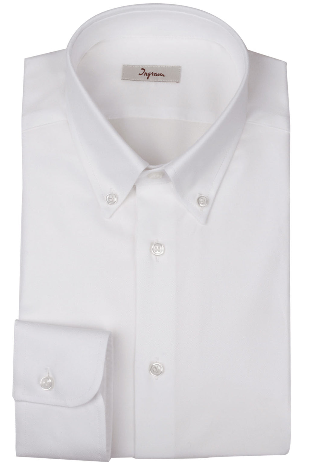 Camicia in oxford pinpoint, vestibilità slim. Ingram Uomo. - Bianco