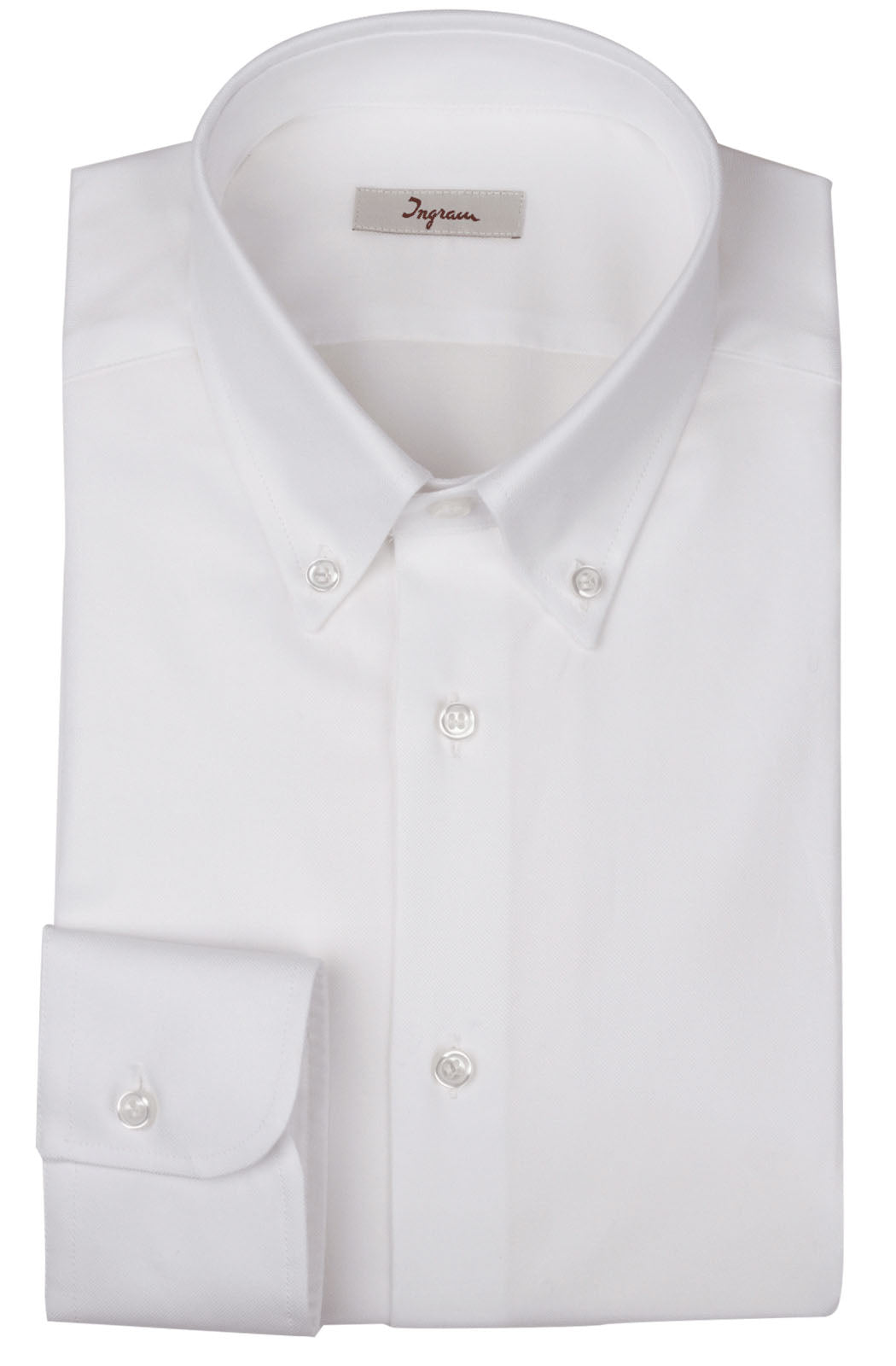 Camicia in oxford pinpoint, vestibilità slim. Ingram Uomo. - Bianco