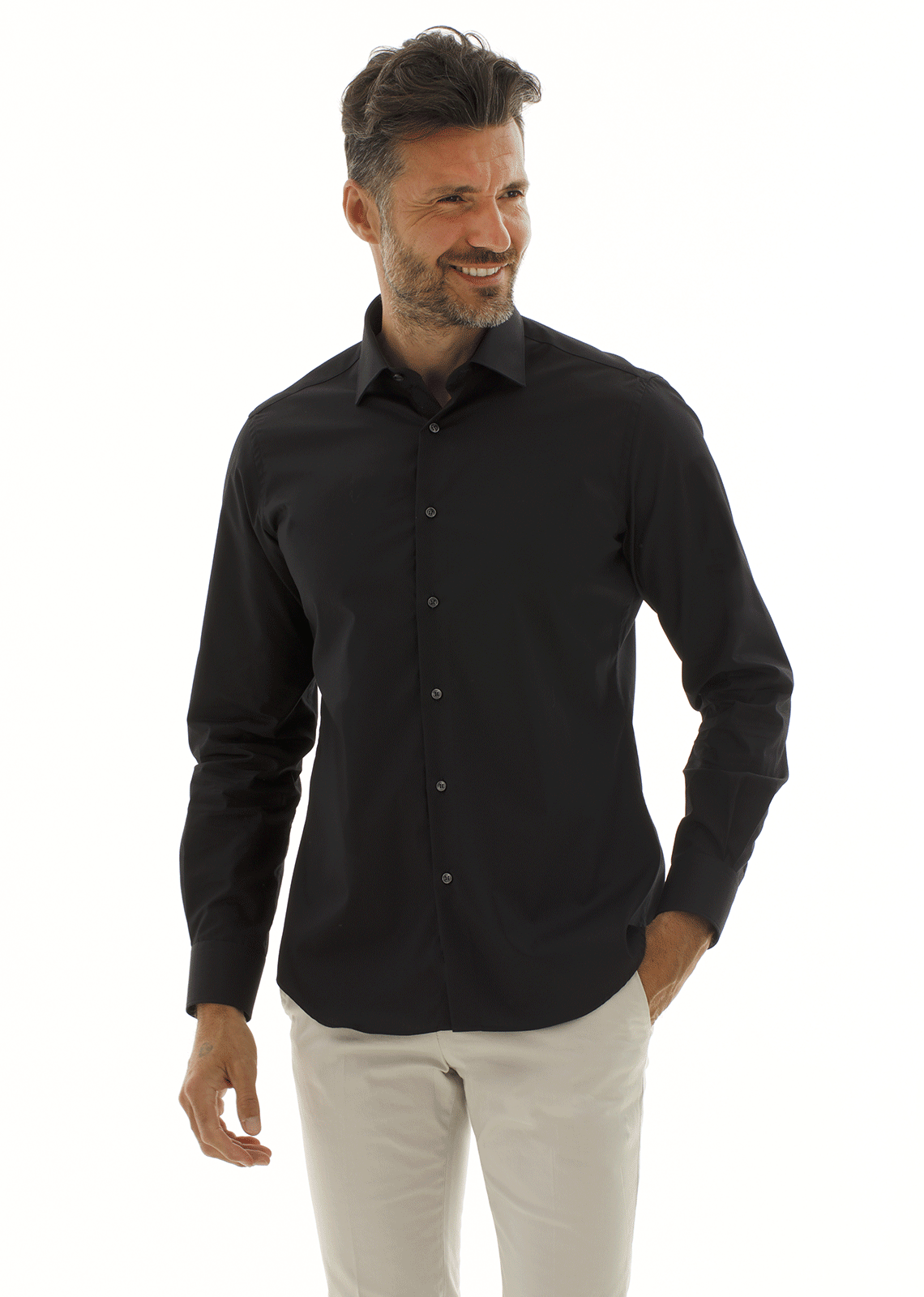 Camicia classic fit COTTONSTIR in puro cotone no-stiro. Popeline.   Ingram Uomo