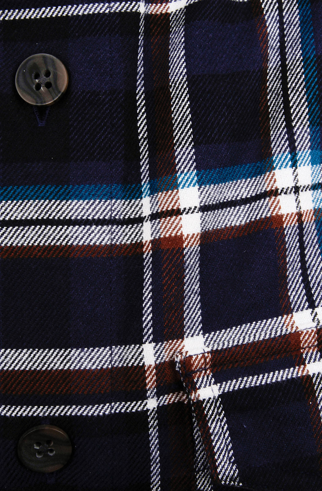 Overshirt in calda flanella di cotone doppio ritorto.