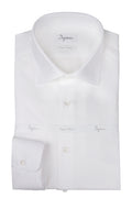 Double twisted cotton twill shirt, slim fit. Ingram Man - White