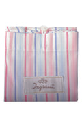 Striped cotton shopper bag, White