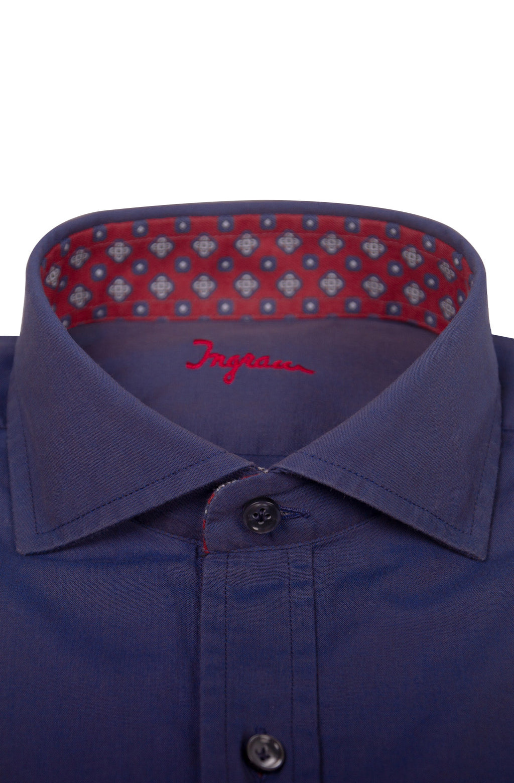 Camicia in cotone effetto lavato con inserti, vestibilità Slim. Disponibile colore prugna e blu. Ingram Uomo - blu