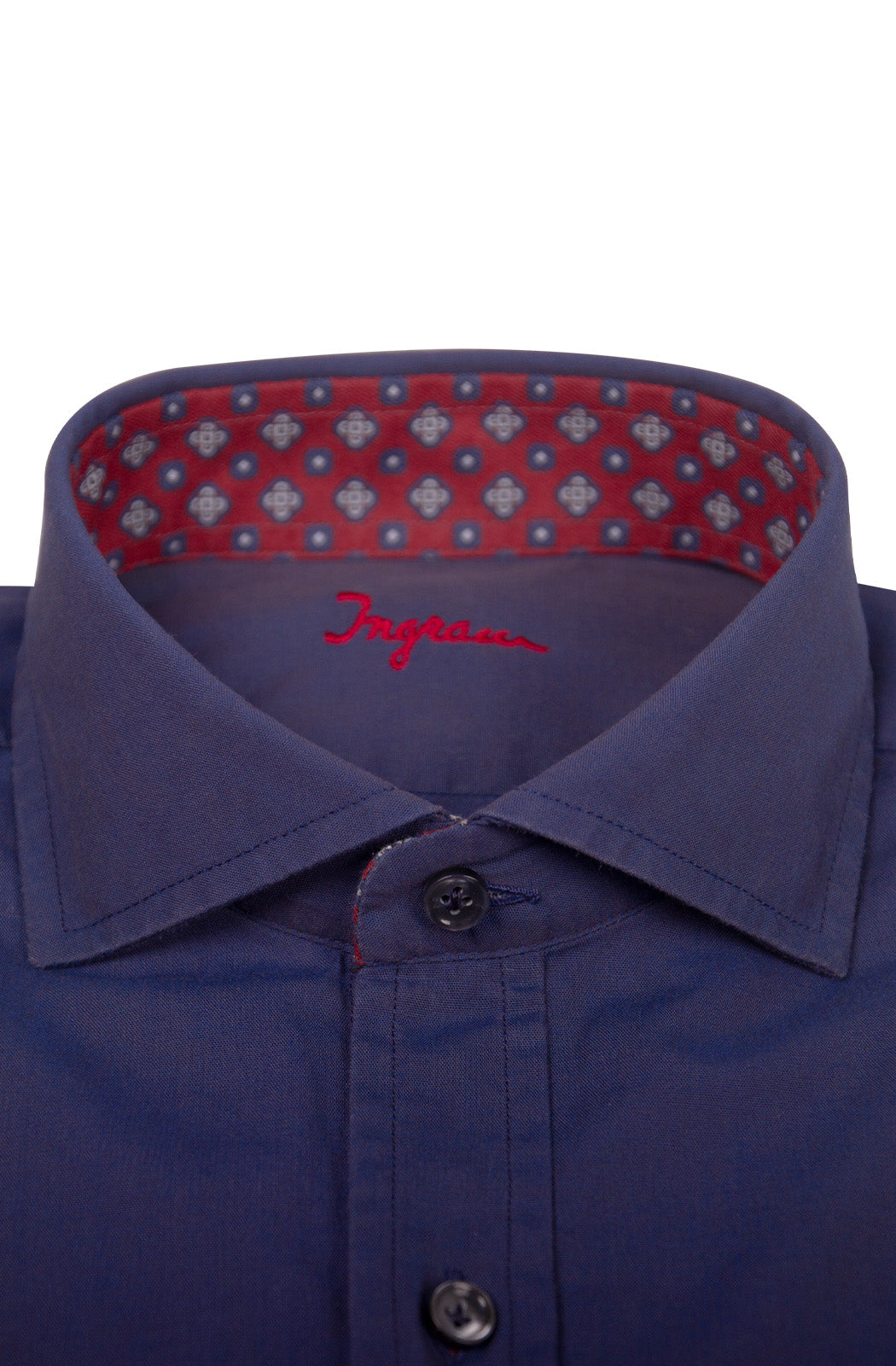 Camicia in cotone effetto lavato con inserti, vestibilità Slim. Disponibile colore prugna e blu. Ingram Uomo - blu