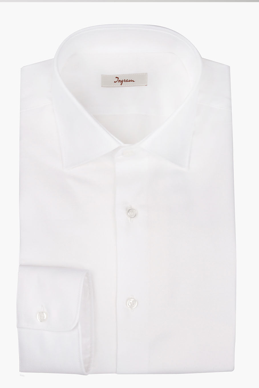 Camicia in oxford pinpoint, slim fit. Ingram Uomo. - Bianco
