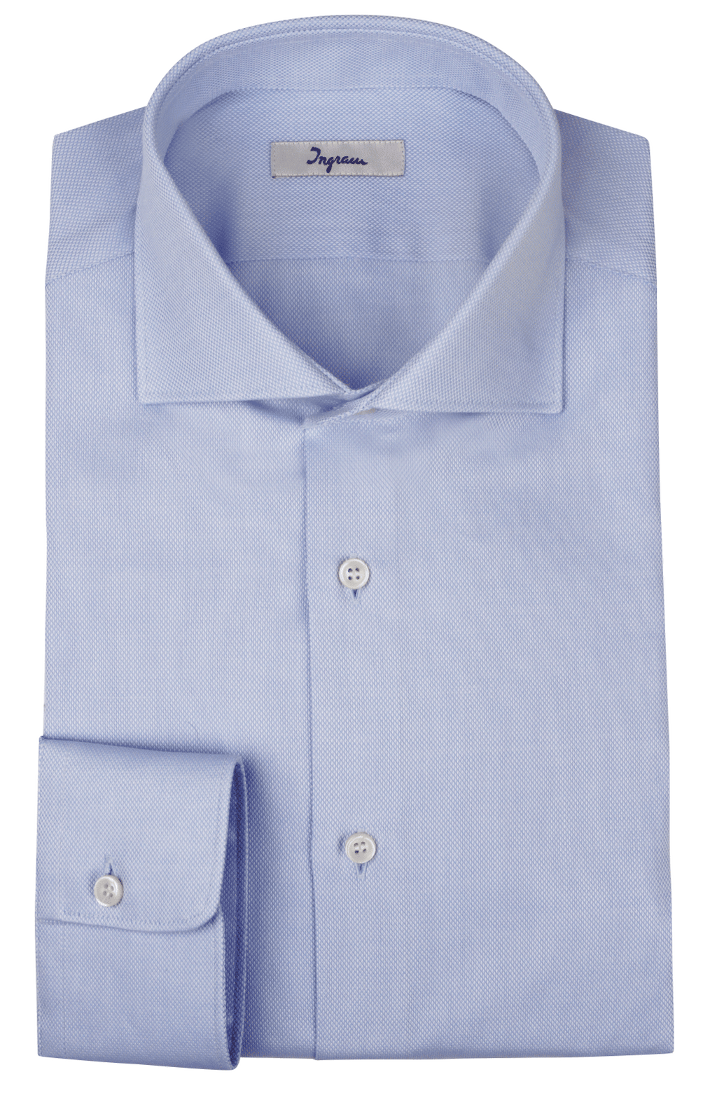 Camicia classic fit in cotone armaturato. Ingram Uomo - Celeste