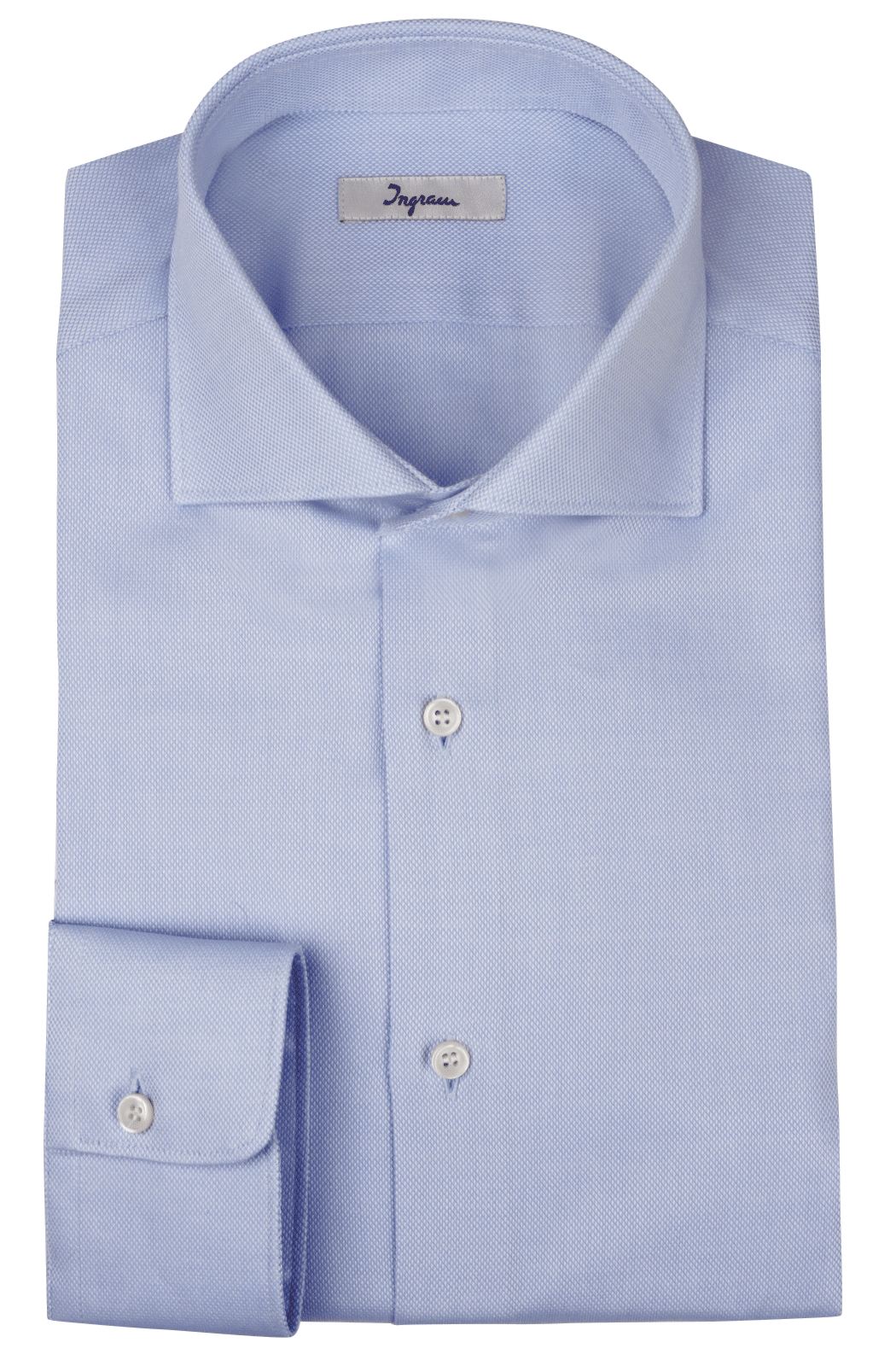 Camicia classic fit in cotone armaturato. Ingram Uomo - Celeste