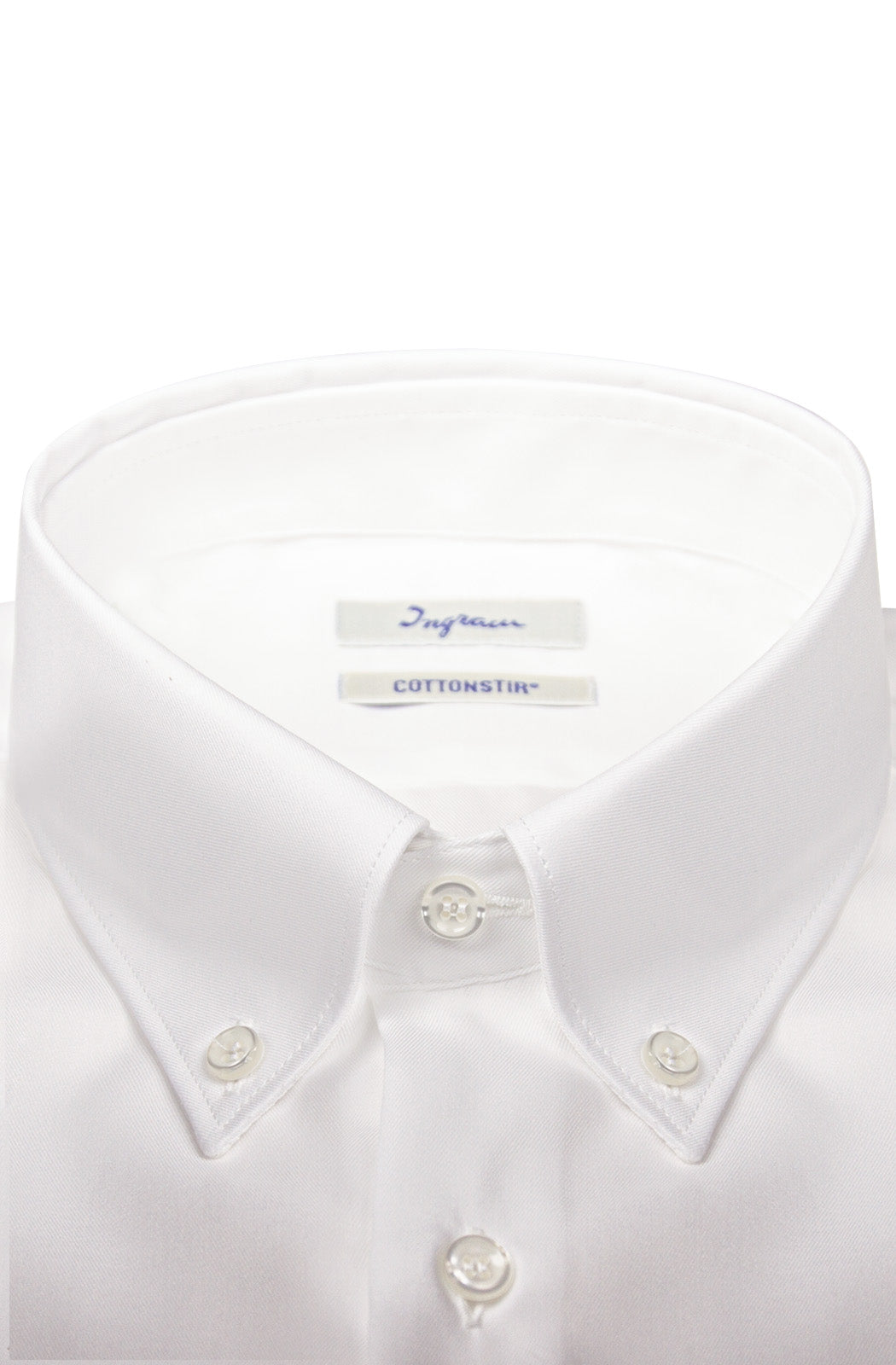 Camicia uomo slim COTTONSTIR in puro cotone twill no-stiro.  Disponibile in bianco e azzurro - bianco
