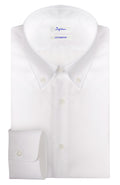Camicia slim Cottonstir in twill di cotone bianca, collo button-down