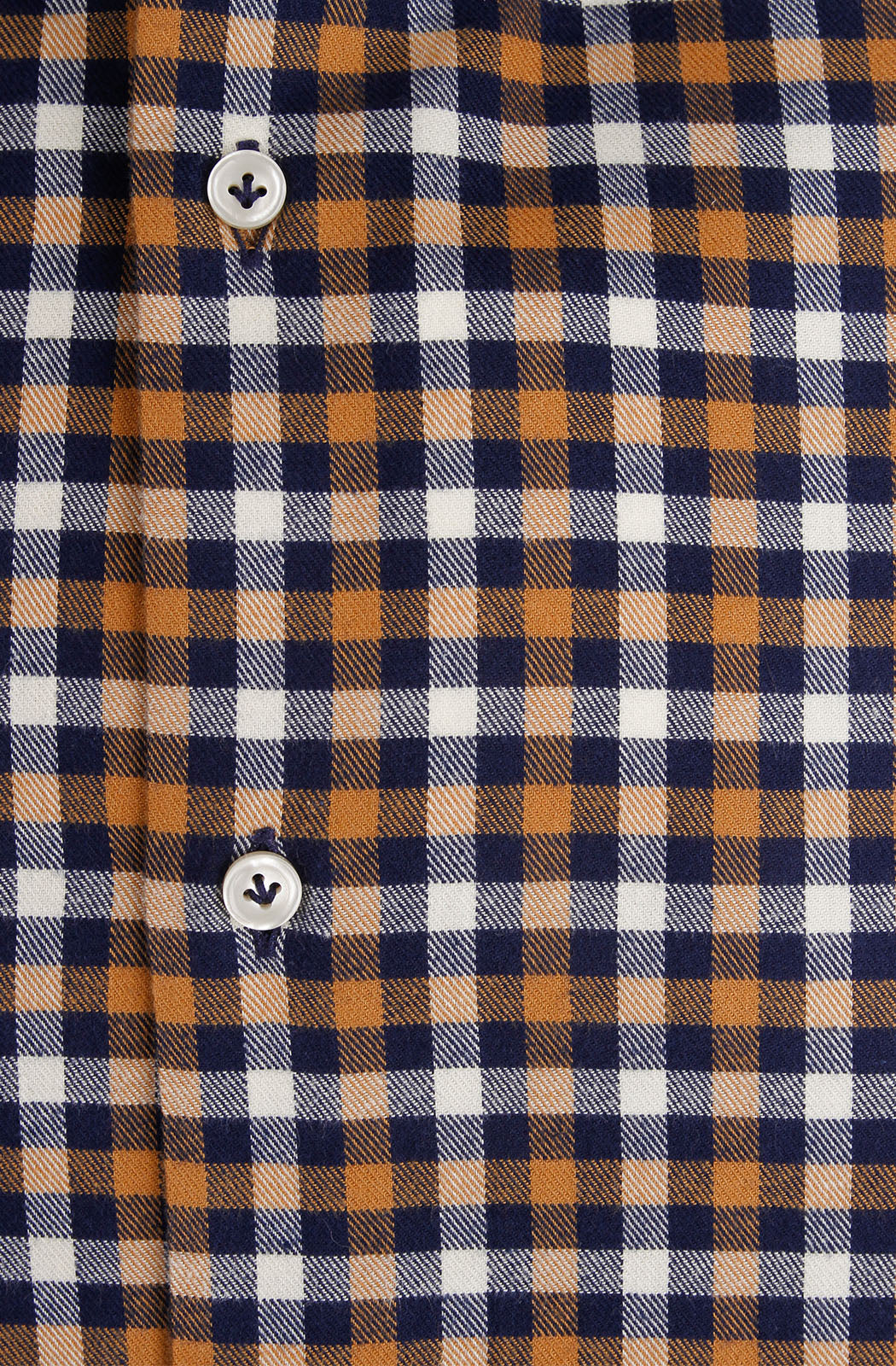 Checked cotton flannel shirt. Semi cut-away collar. Ingram Man