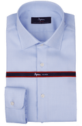 COTTONSTIR shirt in pure non-iron cotton. Textured. Available in white and light blue. Ingram Man - Light Blue