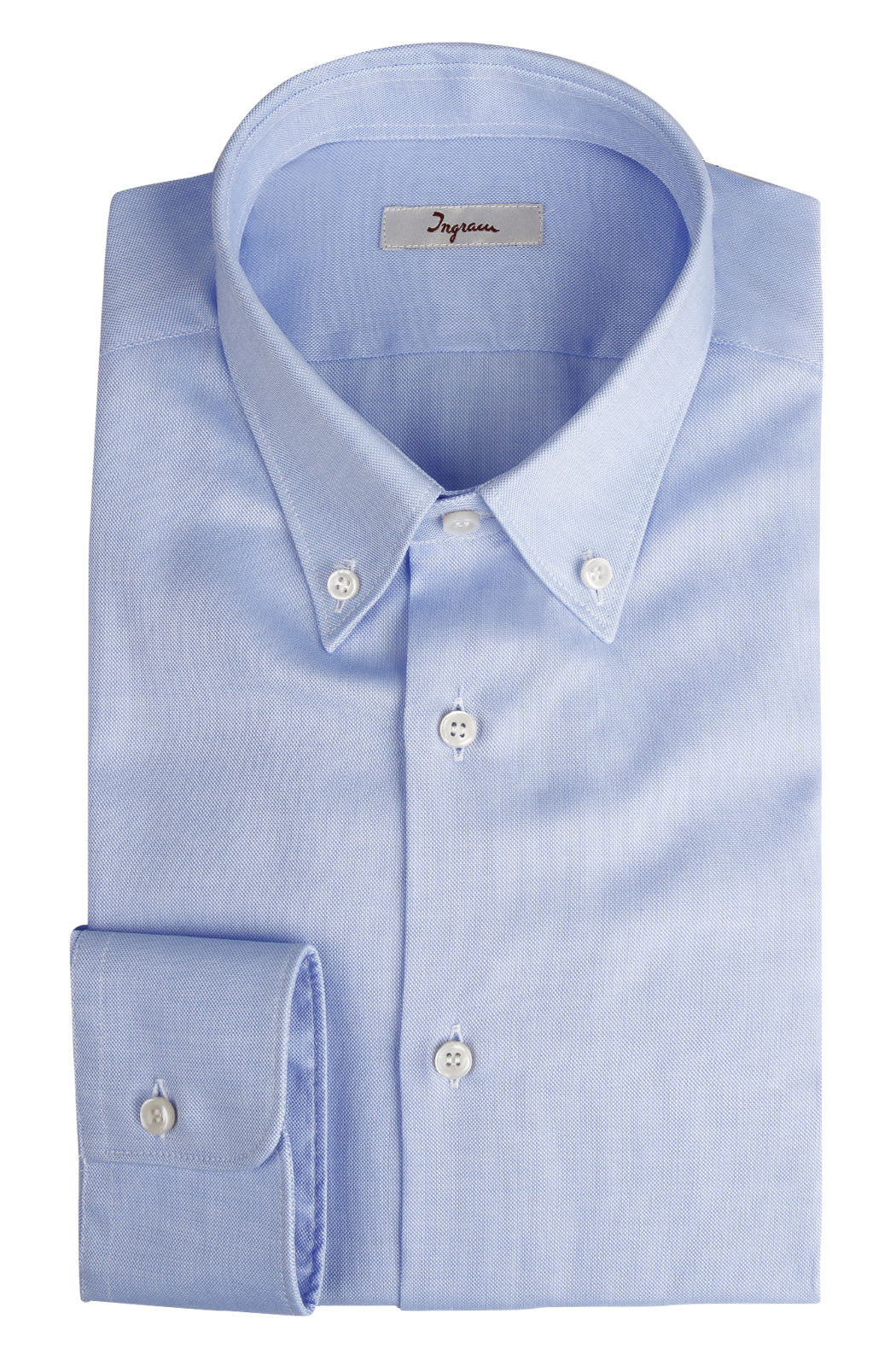 Camicia in oxford pinpoint, vestibilità slim. Ingram Uomo. - Celeste