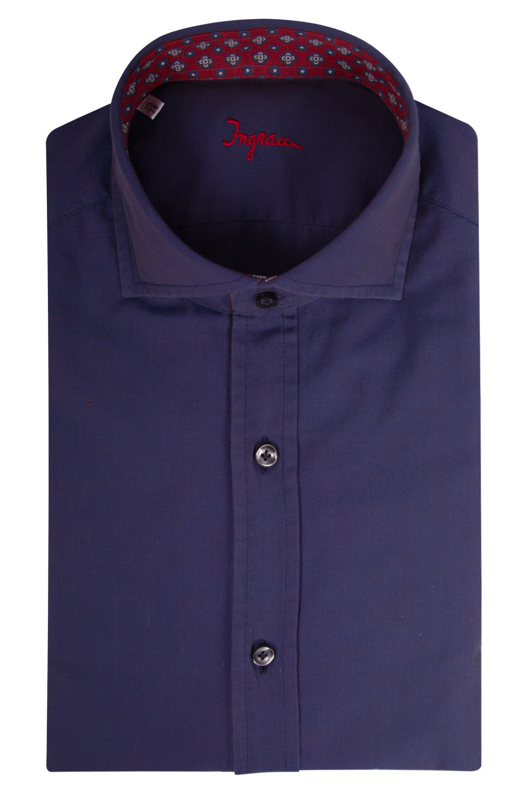 Camicia in cotone effetto lavato con inserti, vestibilità Slim. Disponibile colore prugna e blu. Ingram Uomo - blu