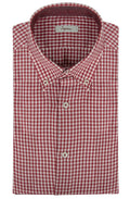Men's slim shirt in pure cotton flannel with check print. Ingram Men