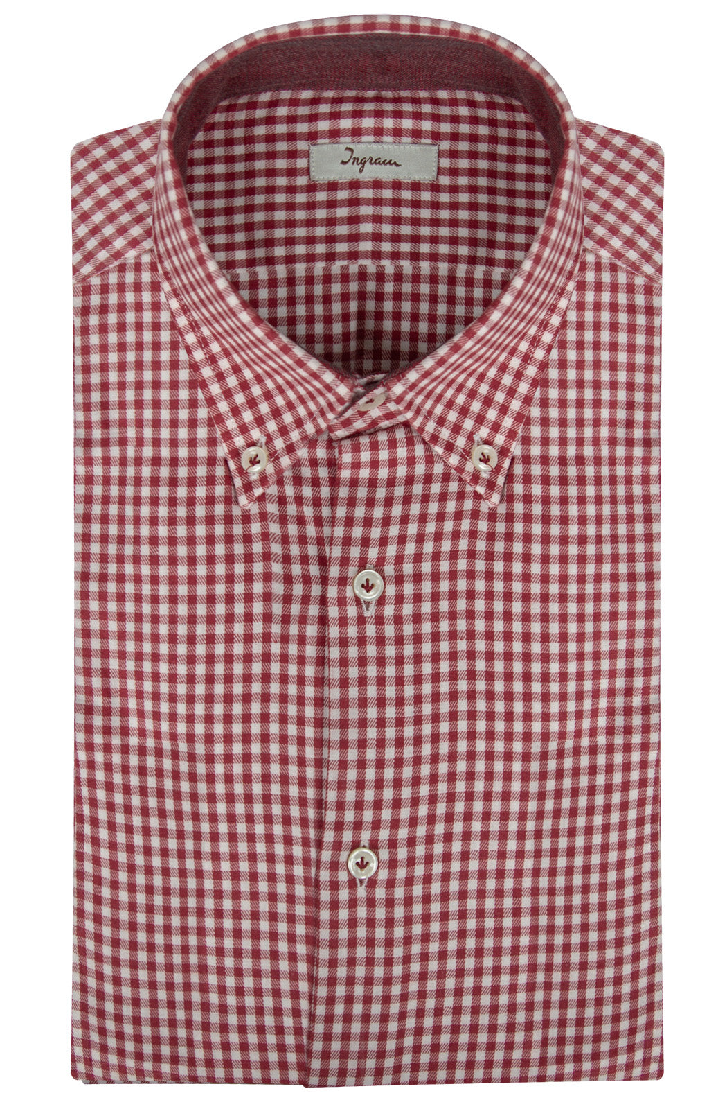 Camicia Slim uomo in puro cotone stampato a quadretti in Flanella. Ingram Uomo