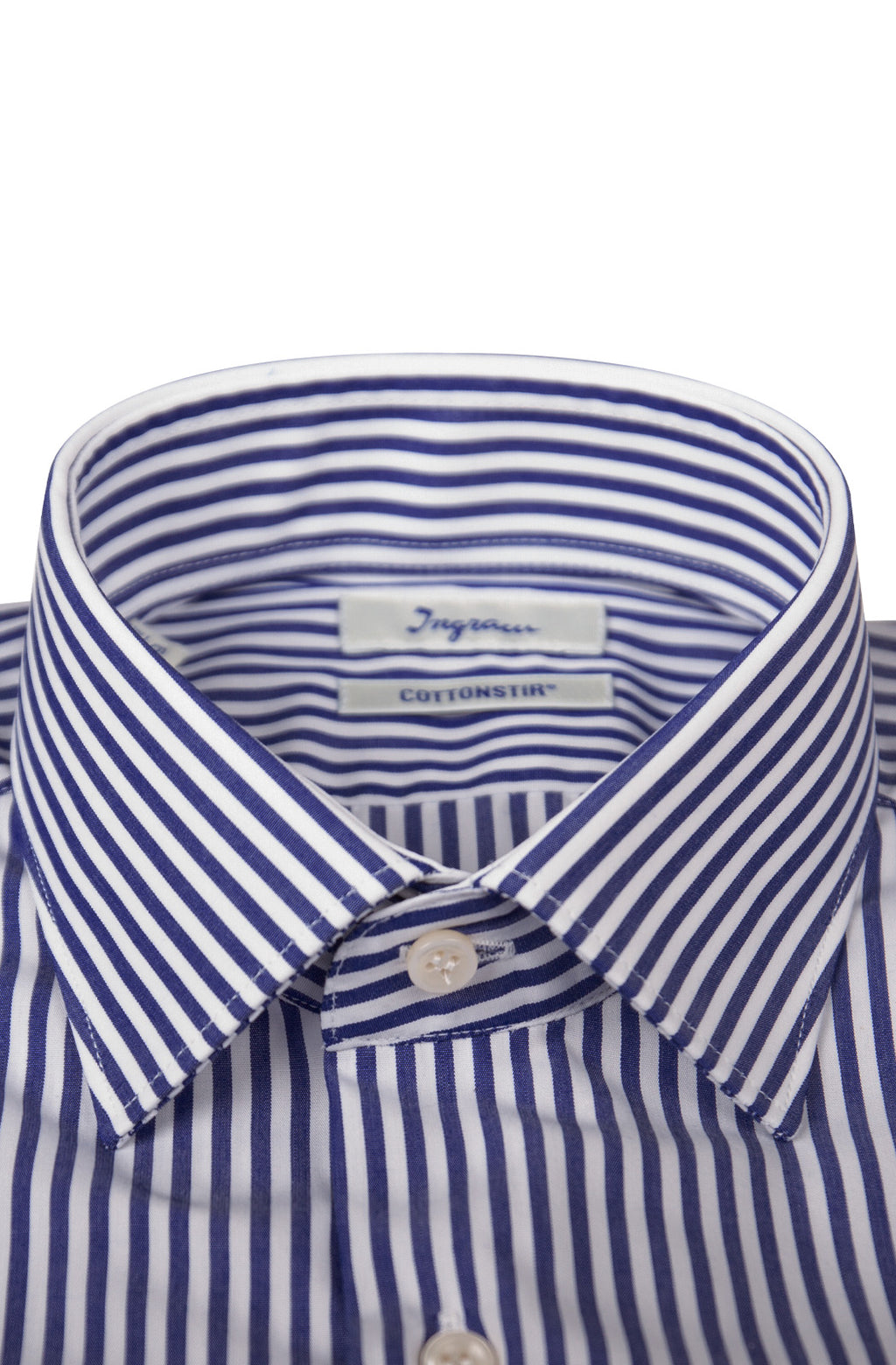 Slim fit COTTONSTIR shirt in pure cotton with vibrant stripes. Available in blue and light blue - White
