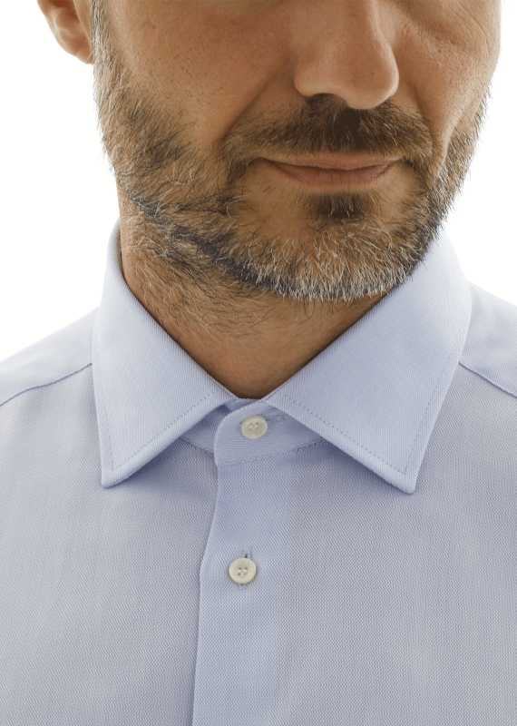 Camicia regular COTTONSTIR in puro cotone no-stiro. Armaturato. Disponibile in bianco e azzurro. Ingram Uomo - Celeste