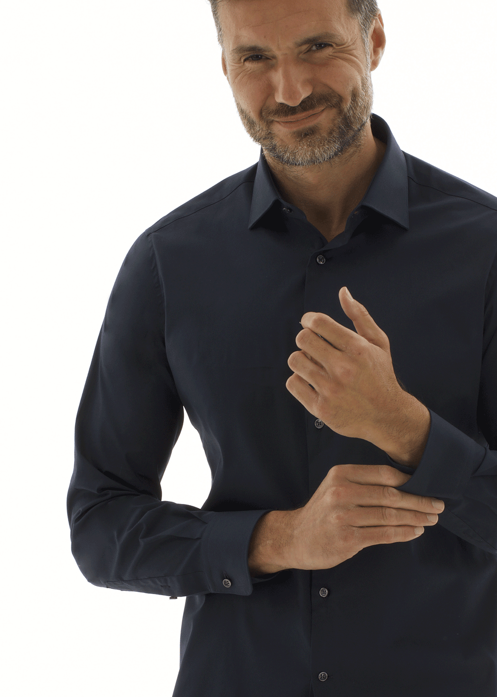 Camicia in popeline di cotone comfort. Ingram Uomo - Blu