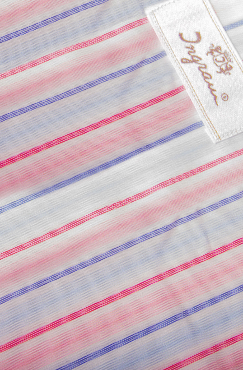 Striped cotton shopper bag, White