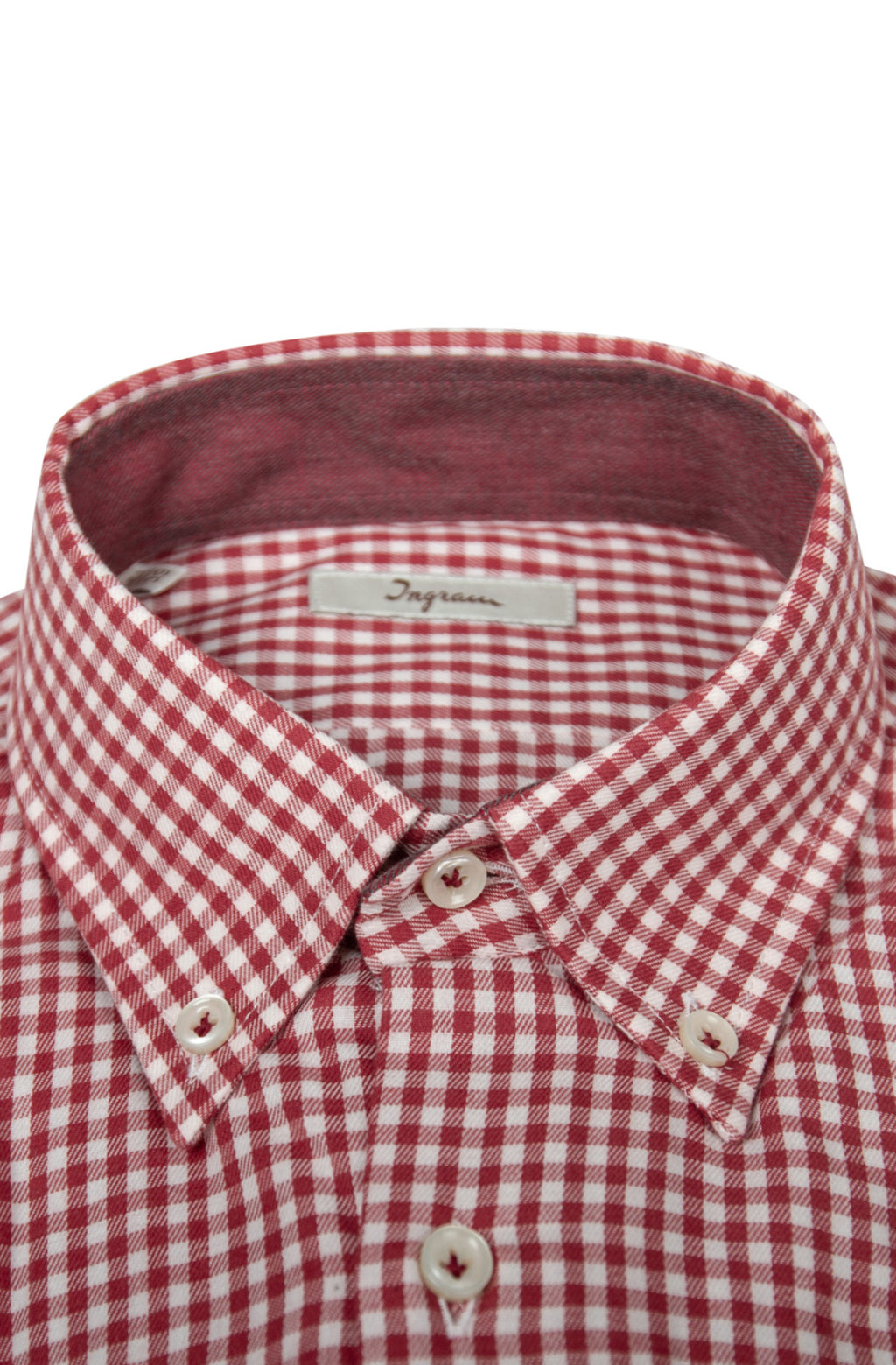 Men's slim shirt in pure cotton flannel with check print. Ingram Men