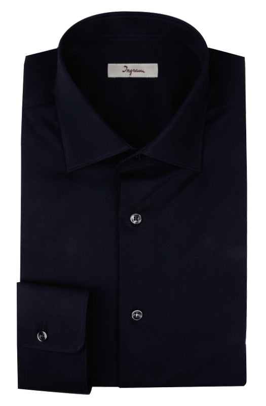 Camicia in popeline di cotone comfort. Ingram Uomo - Blu
