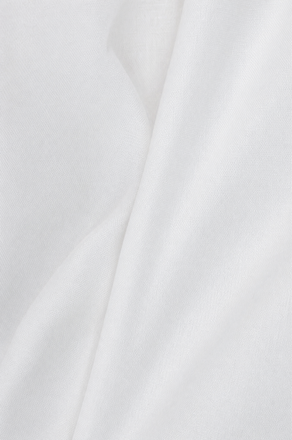 Camicia slim in popeline di cotone stretch bianca, dettaglio del tessuto
