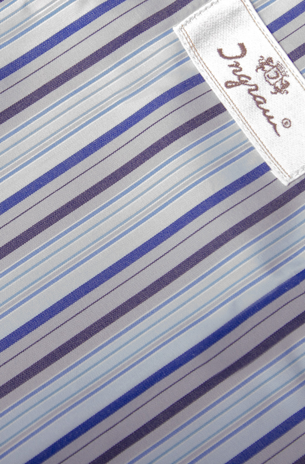 Striped cotton shopper bag, Light Blue