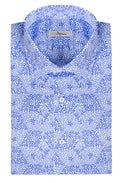 Men's slim shirt in cotton with floral print