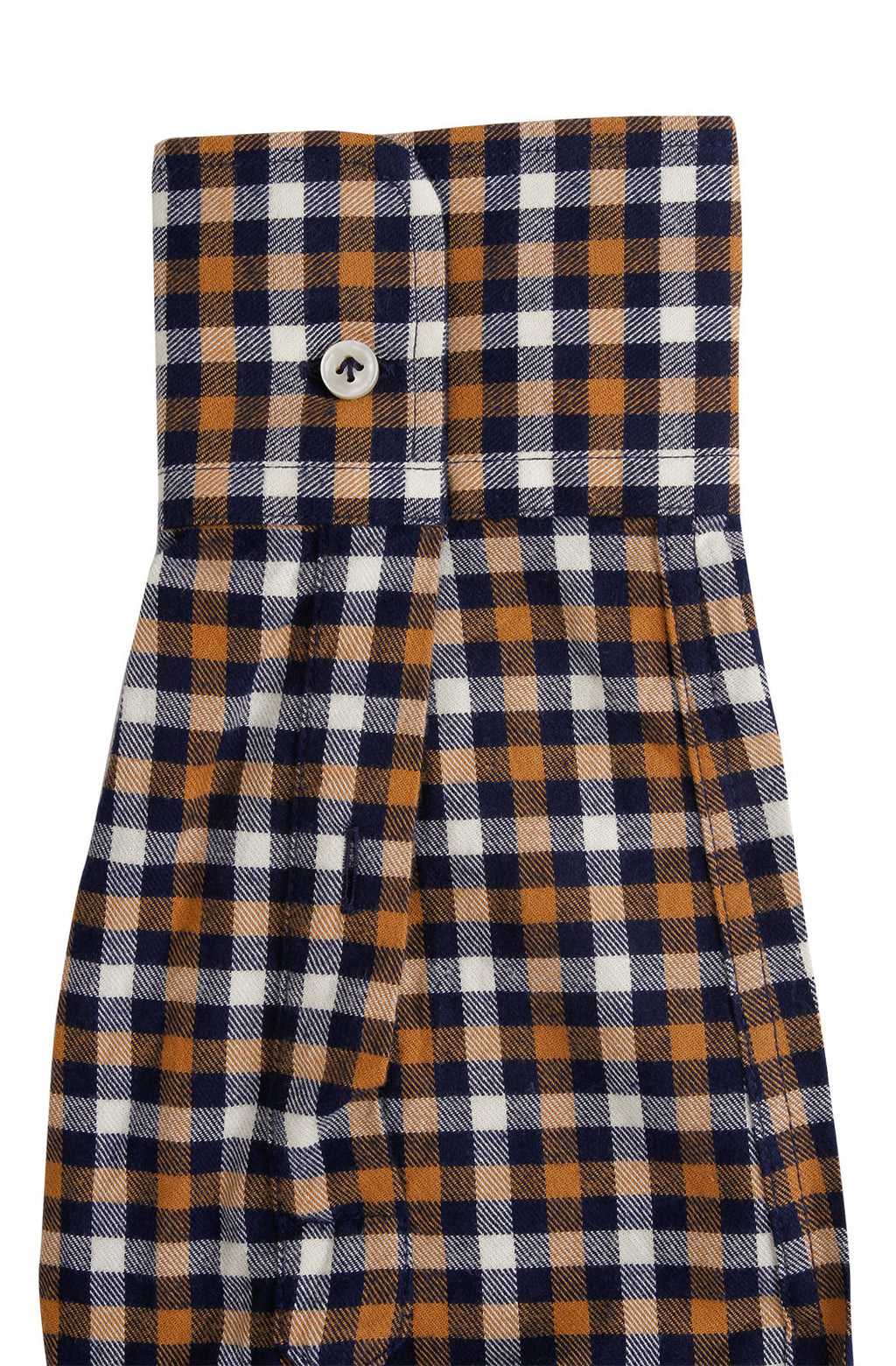 Checked cotton flannel shirt. Semi cut-away collar. Ingram Man
