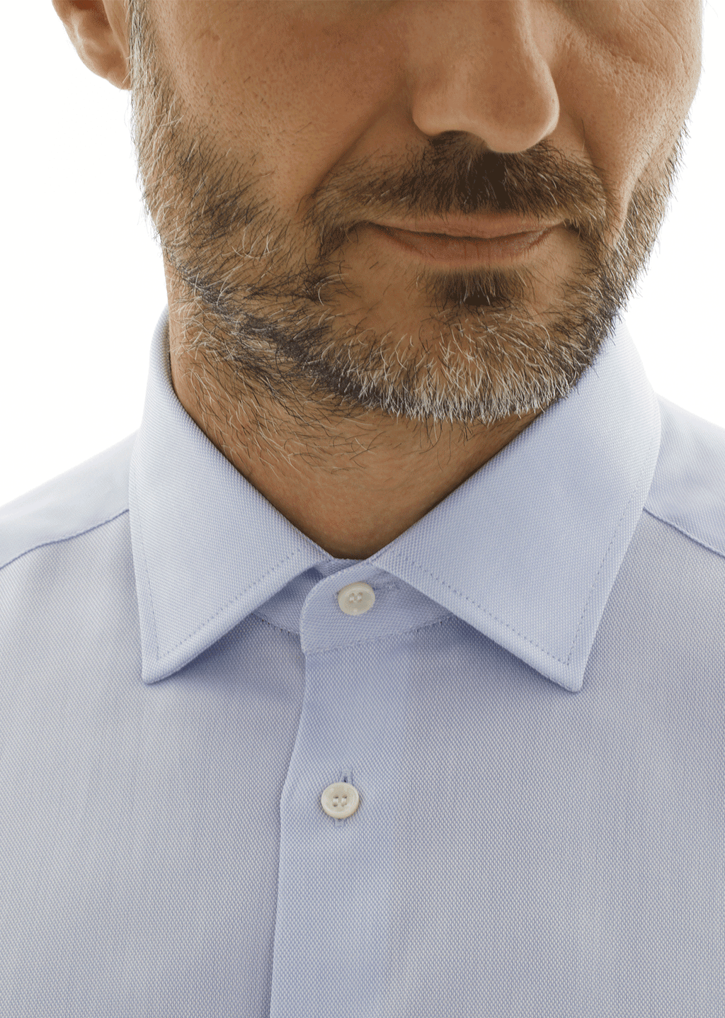 COTTONSTIR shirt in pure non-iron cotton. Textured. Available in white and light blue. Ingram Man - Light Blue