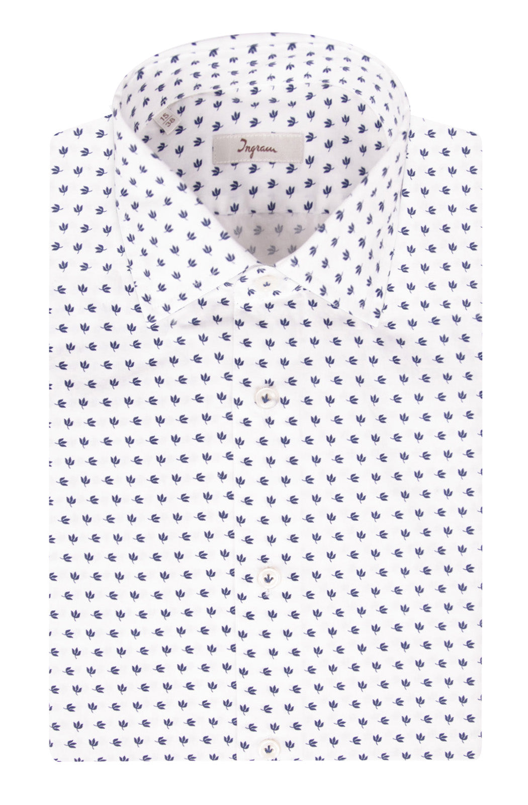 Camicia SLIM uomo in cotone con microstampa floreale