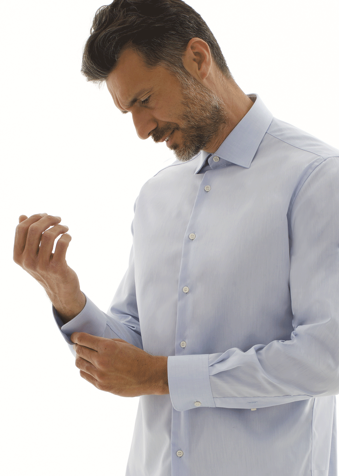 Camicia  slim COTTONSTIR in puro cotone twill no-stiro. Disponibile in bianco e azzurro. Ingram Uomo - Celeste