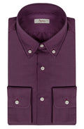 Violet Pure cotton Slim-fit men’s shirt with checked print