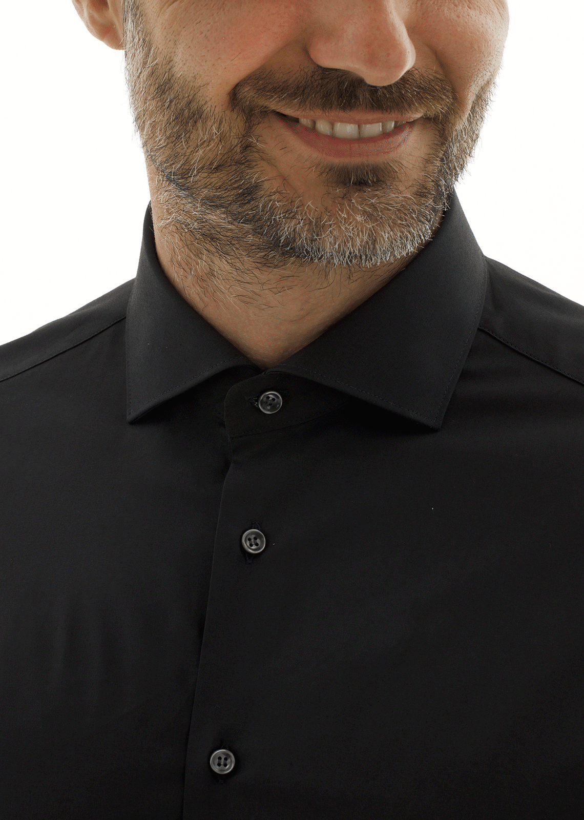 Camicia in popeline di cotone comfort. Ingram Uomo - Nero